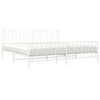 vidaXL Metal Bed Frame without Mattress with Footboard White 200x200cm