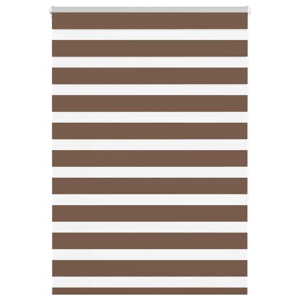 vidaXL Zebra Blind Brown 95x150 cm Fabric Width 90.9 cm Polyester