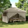 vidaXL Party Tent Folding Taupe 292 x 440 x 315 cm Oxford Fabric