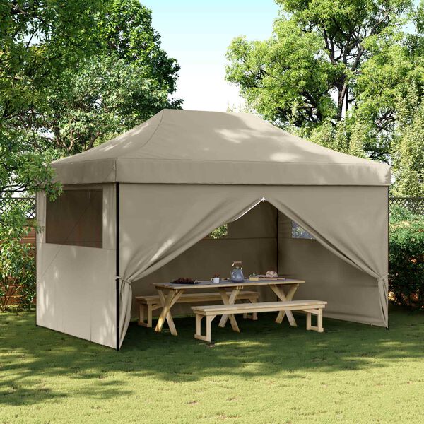 vidaXL Party Tent Folding Taupe 292 x 440 x 315 cm Oxford Fabric