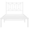 vidaXL Metal Bed Frame without Mattress with Headboard White 90x200cm