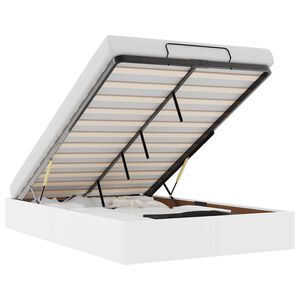 vidaXL Ottoman Bed Frame without Mattress White Double Faux Leather