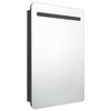 vidaXL LED Bathroom Mirror Cabinet Shining Black 60x11x80 cm