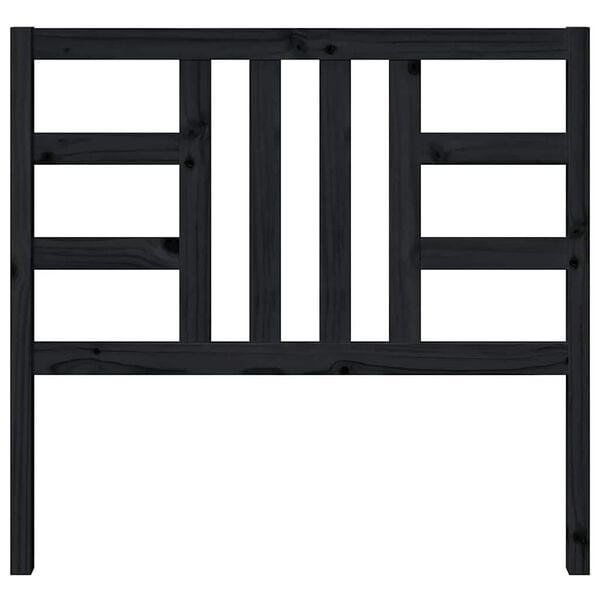 vidaXL Bed Headboard Black 106x4x100 cm Solid Wood Pine