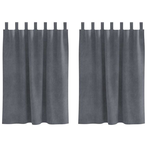 vidaXL Blackout Curtains 2 pcs Light Grey 140 x 140 cm Velvet