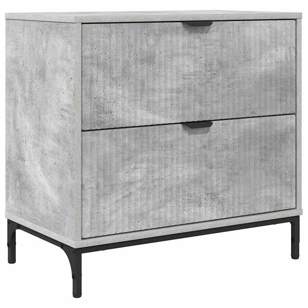 vidaXL Bedside Table Concrete grey 63.5 x 36 x 61 cm Engineered wood