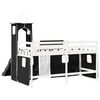 vidaXL Kids' Loft Bed with Tower White&Black 80x200 cm Solid Wood Pine