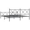 vidaXL Metal Bed Frame without Mattress with Footboard Black 180x200cm