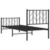 vidaXL Metal Bed Frame without Mattress with Footboard Black 75x190cm