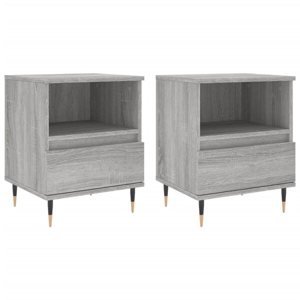 vidaXL Bedside Cabinets 2 pcs Grey Sonoma 40x35x50 cm Engineered Wood