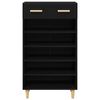 vidaXL Shoe Cabinet Plain Black Oak 60 x 35 x 105 cm Engineered Wood