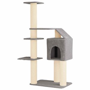 vidaXL Cat Tree with Sisal Scratching Posts Light Grey 183 cm