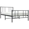 vidaXL Metal Bed Frame without Mattress with Footboard Black 75x190cm