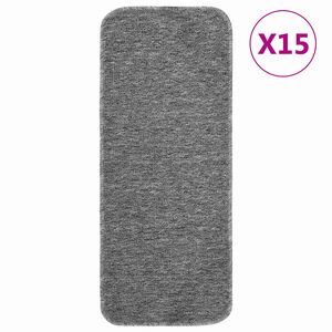 vidaXL Anti Slip Stair Mats 15 pcs 60x25 cm Grey Rectangular