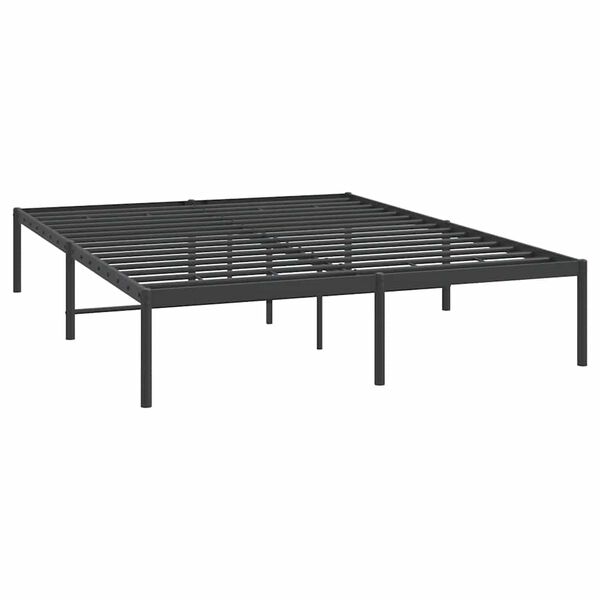 vidaXL Metal Bed Frame without Mattress Black 140x200cm