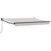 vidaXL Retractable Awning Light Grey and White 3 x 2.5 m