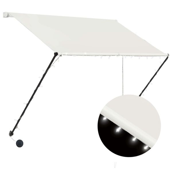 vidaXL Retractable Awning with LED 200x150 cm Cream