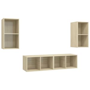 vidaXL Wall-mounted TV Cabinets 4 pcs Sonoma Oak Engineered Wood