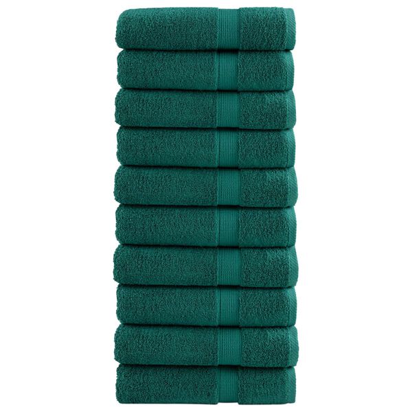 vidaXL Premium Bath Towels "SOLUND" 10 pcs Green 100x150 cm 600 gsm