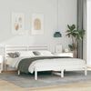 vidaXL Bed Frame with Headboard White 140 x 200 cm Solid Pine Wood