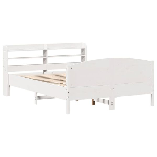 vidaXL Bed Frame without Mattress White 120x190 cm Small Double Solid Wood Pine
