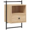 vidaXL Bedside Cabinet Wall-mounted Sonoma Oak 40x30x61 cm Engineered Wood