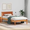 vidaXL Bed Frame with Headboard Wax Brown 90 x 190 cm Solid Pine Wood