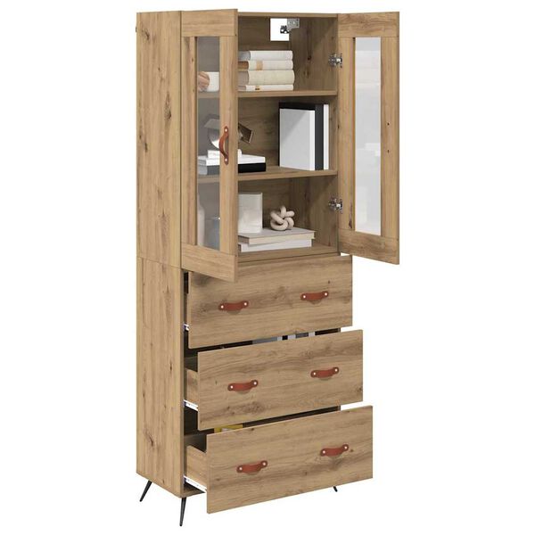 vidaXL Highboard Cabinet with Shelf 2 pcs Artisan Oak Engineered Wood