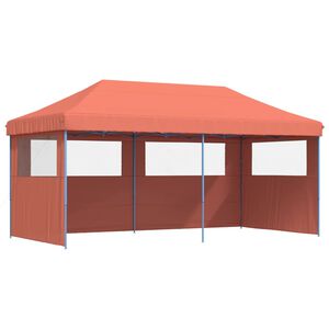 vidaXL Party Tent Terracotta with Blue Frame Oxford Fabric