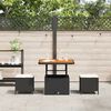 vidaXL Garden Dining Set Black Poly Rattan