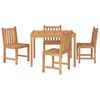 vidaXL 5 Piece Garden Dining Set Solid Wood Teak