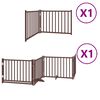 vidaXL Dog Gate with Door Foldable 6 Panels Brown 480 cm Poplar Wood