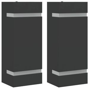 vidaXL Outdoor Wall Lights 2pcs Black Stainless Steel