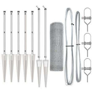 vidaXL Fence Post Silver