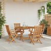 vidaXL Garden Dining Set Folding 5 pcs Brown Solid Teak wood