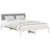 vidaXL Bed frame White and light grey 135 x 190 cm Solid pine wood
