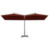 vidaXL Double Garden Parasol with Steel Pole Terracotta 600x300 cm