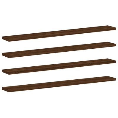 vidaXL Wall Shelves 4 pcs Brown Oak 80x10x1.5 cm Engineered Wood