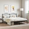 vidaXL Metal Bed Frame without Mattress with Headboard Black 160x200cm