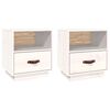 vidaXL Bedside Cabinets 2 pcs White 40x34x45 cm Solid Wood Pine