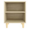 vidaXL Bed Cabinet with Solid Wood Legs Sonoma Oak 40x30x50 cm