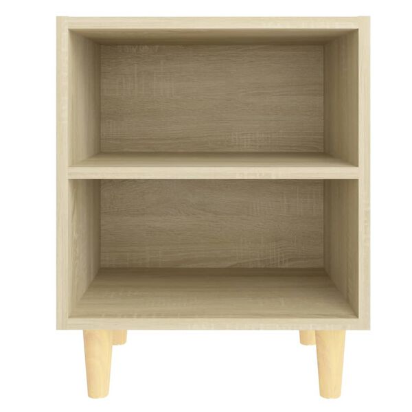 vidaXL Bed Cabinet with Solid Wood Legs Sonoma Oak 40x30x50 cm