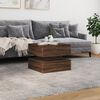 vidaXL Coffee Table with LED Lights Brown Oak 50x50x40 cm