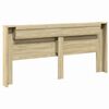 vidaXL Headboard Cabinet with LED Sonoma Oak 220x16.5x103.5 cm