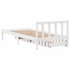 vidaXL Bed Frame without Mattress White 75x190 cm Small Single Solid Wood Pine