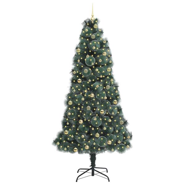 vidaXL Artificial Pre-lit Christmas Tree with Ball Set Green 240 cm