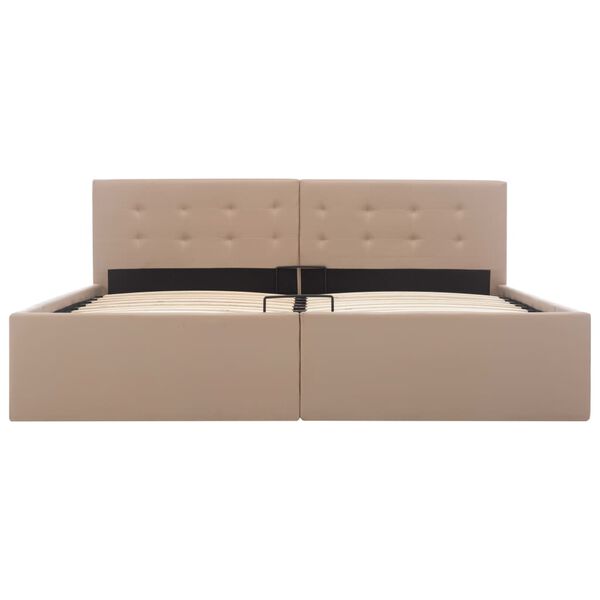 vidaXL Bed Frame without Mattress with Hydraulic Storage Cappuccino 160x200cm