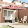 vidaXL Awning Frame Manual Red and White 350 x 250 cm