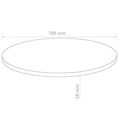 vidaXL Table Top Round MDF 700x18 mm