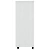 vidaXL Rolling Cabinet with Drawers MOSS White Solid Wood Pine
